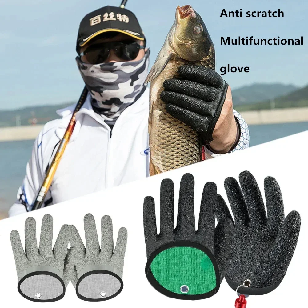 

Fishing Gloves Catch Fish Anti-slip Durabl Knit Full Finger Waterproof Work Cutproof Glove Clasp Left Right Apparel Protect Hand