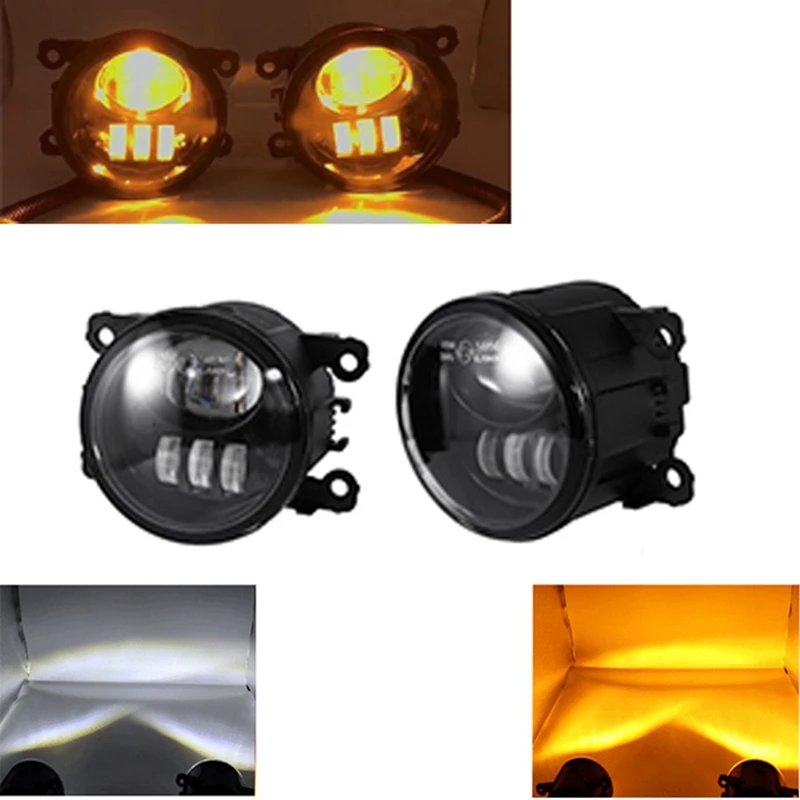 1Pair Car H11 LED Bulb Front Bumper Fog Lights Assembly Driving Lamp Foglight For Toyota Honda Ford Renault Opel