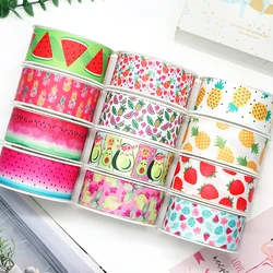5 Yards Summer Fruit Watermelon Printed Grosgrain Satin Ribbons For Bows DIY Craft Decoration Packaging Supplies. 63407