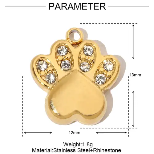 3pcs/Lot Stainless Steel Zircon Bear Paw DIY Bracelet Charm Heart Key Star Moon Necklace Pendant Woman Bowknot Jewelry Wholesale - Image 12
