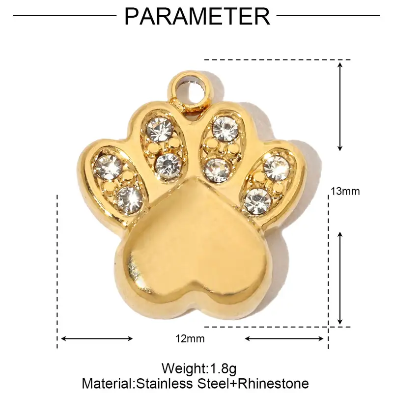 3pcs/Lot Stainless Steel Zircon Bear Paw DIY Bracelet Charm Heart Key Star Moon Necklace Pendant Woman Bowknot Jewelry Wholesale - Image 12