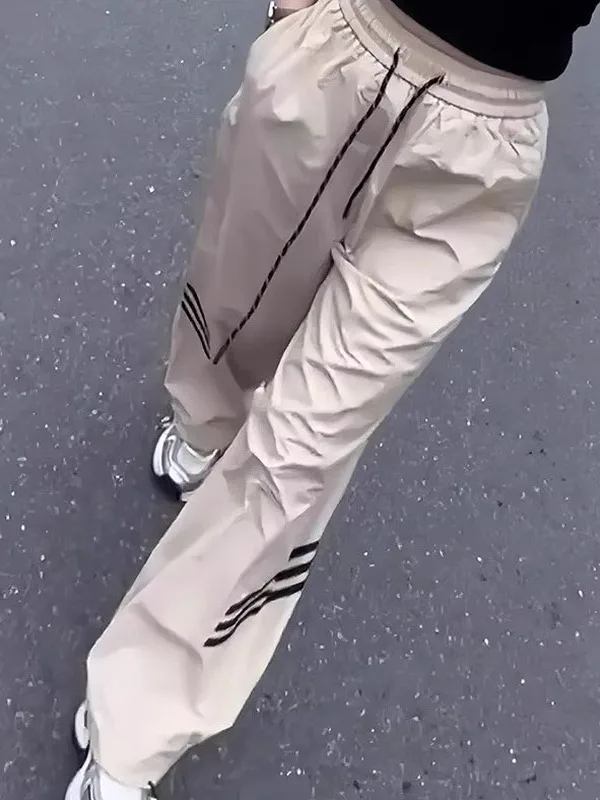 

Женские свободные повседневные брюки-карго с высокой талией для весны и осени, быстросохнущие, спортивные, удобные джинсы