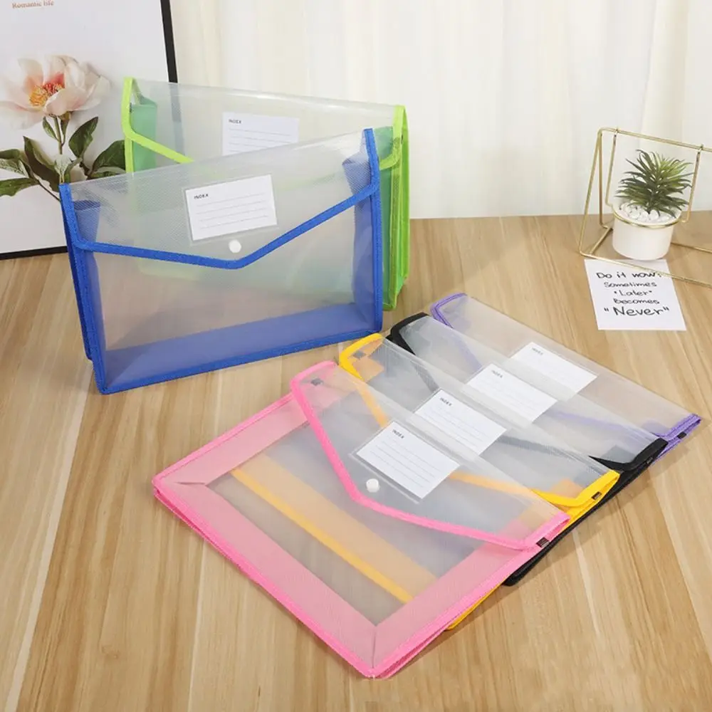 

Waterproof A4 File Folders Large Capacity Stationery Storage Pouch File Organizer PVC Bag Envelope Folder School Supplies