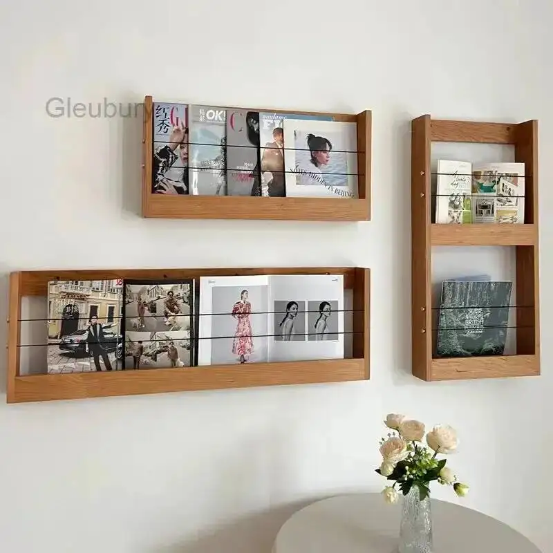 Light Luxury Solid Magazine Retro Wood Simple Vinyl Magazine Record Storage Nice Racks Office Furniture Das Magazin ZY40ZZJ