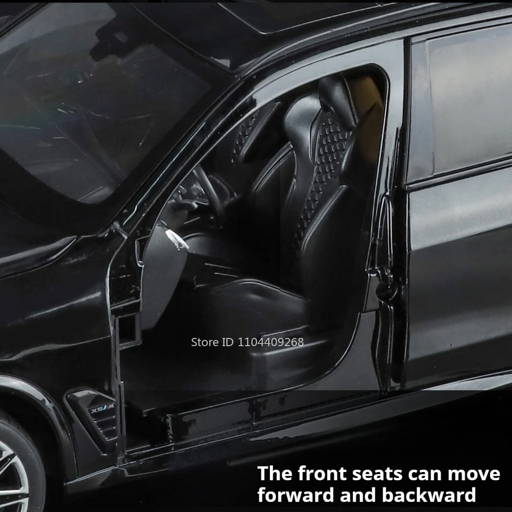 Modelo de coche X5M de gran tamaño 1:18, cuerpo de aleación de juguete, neumáticos de goma, tobogán hacia adelante, absorción de impacto, modelos de vehículos, adornos de escritorio