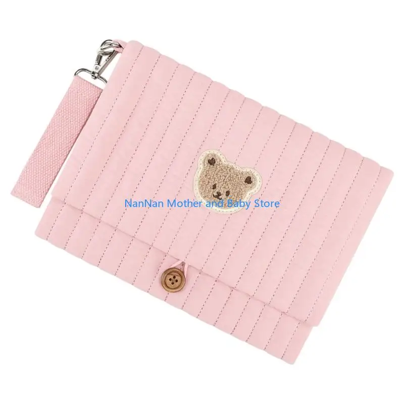 Cartoon Bear Pattern Foldable Diaper Storage For Strollers Compact Design