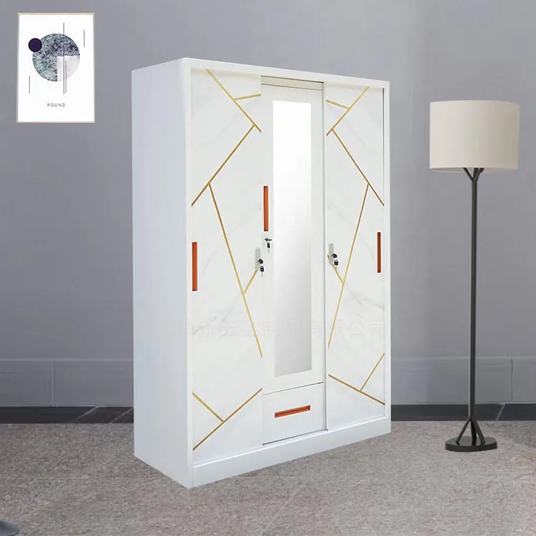 for Foshan Factory 4 Door Almirah Guarda Garderobe Price Armadio Componibile Steel Wardrobe Designs Bedroom Furniture lemari