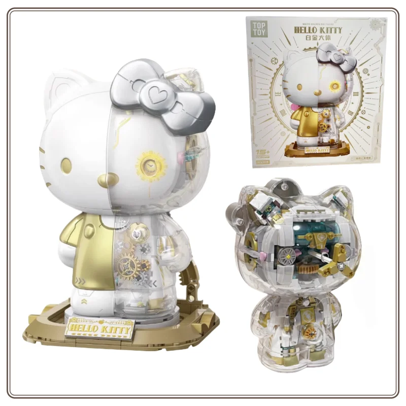 

Hello Kitty Character Building Block Toy Platinum Semi Mechanical Assembly Building Block DIY Ornament Surprise Birthday Gift