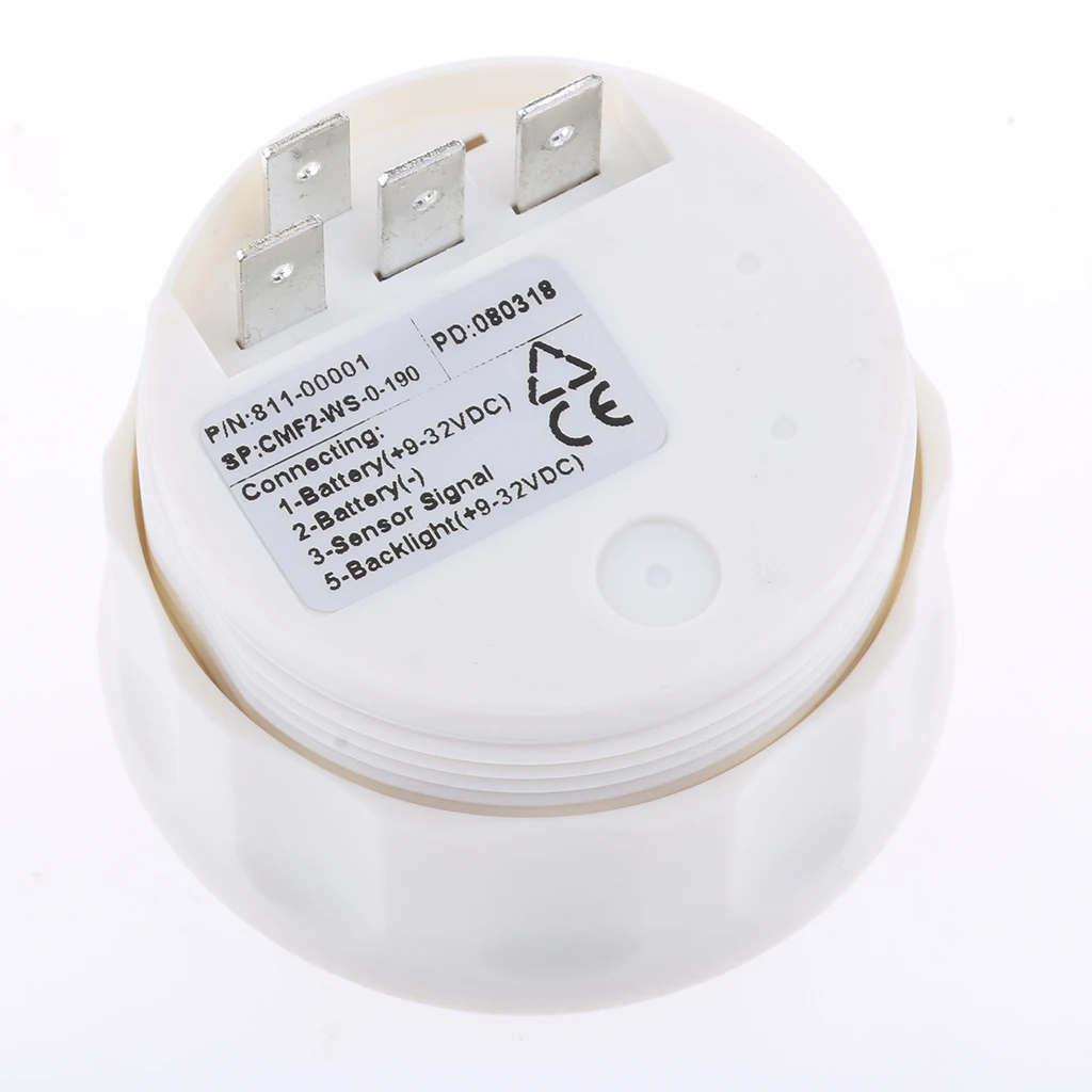 Stainless Steel LED Boat Fuel Indicator Gauge 52mm Waterproof Electrical Meter for Marine Applications - view 5