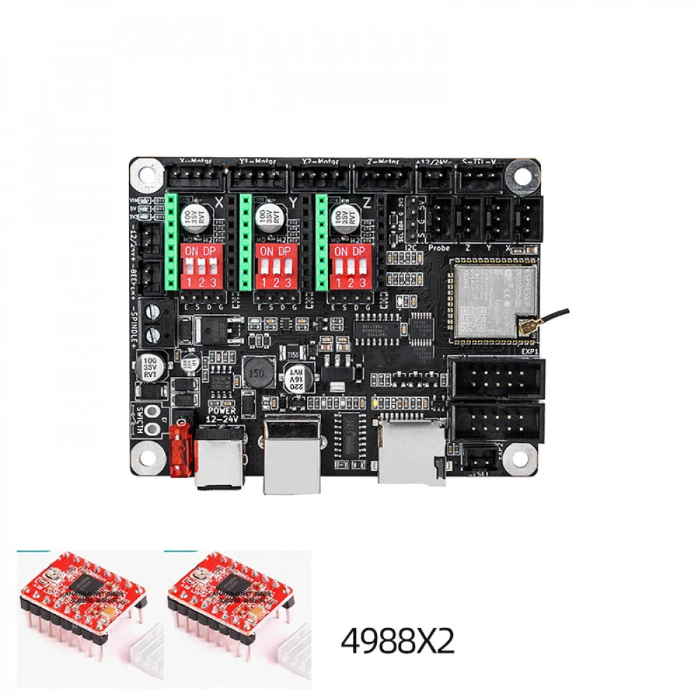 12V/24V Small DIY Laser Engraving Machine Control Board 2-axis/3-axis Grbl Writing Machine Control Mainboard+2/3 4899 Module