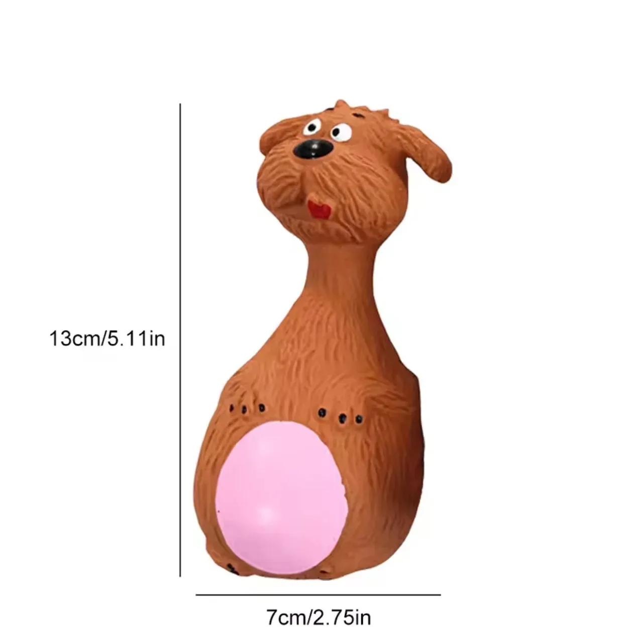 1Pc Bite Resistant Squeaky Cartoon Dog Toy Latex Round Belly Pet Chew Toy Purple Elephant White Cow Brown Multiple Colors