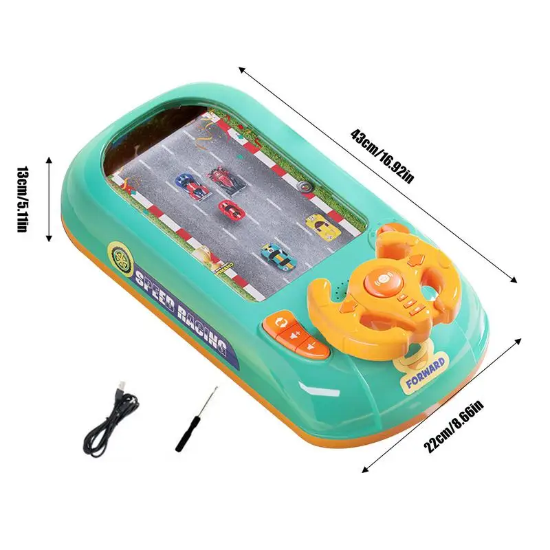 Volant de voiture jouet pour enfants, simulateur de conduite de simulation, jouets musicaux multifonctions, voiture de course, anniversaire