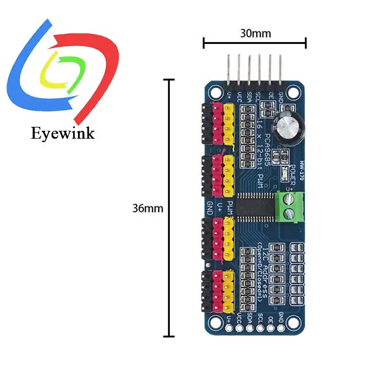 16 قناة PWM سيرفو محرك مجلس روبوت تحكم IIC واجهة نموذج مشغل PCA9685 لراسبيري بي