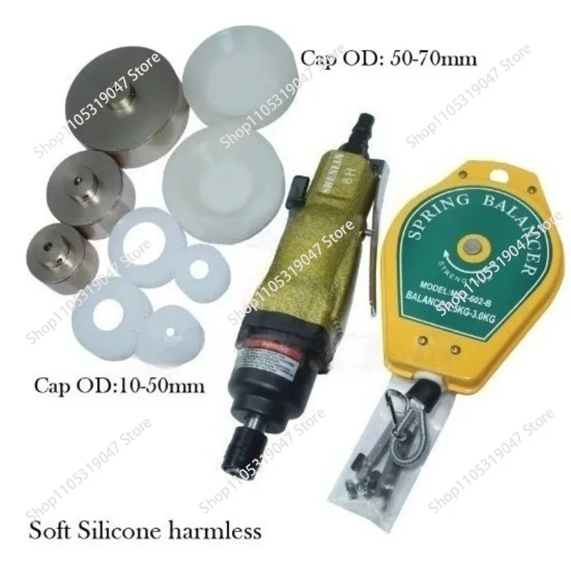 Capping machine, hand-held pneumatic   80kg super torque 10-50mm bottle