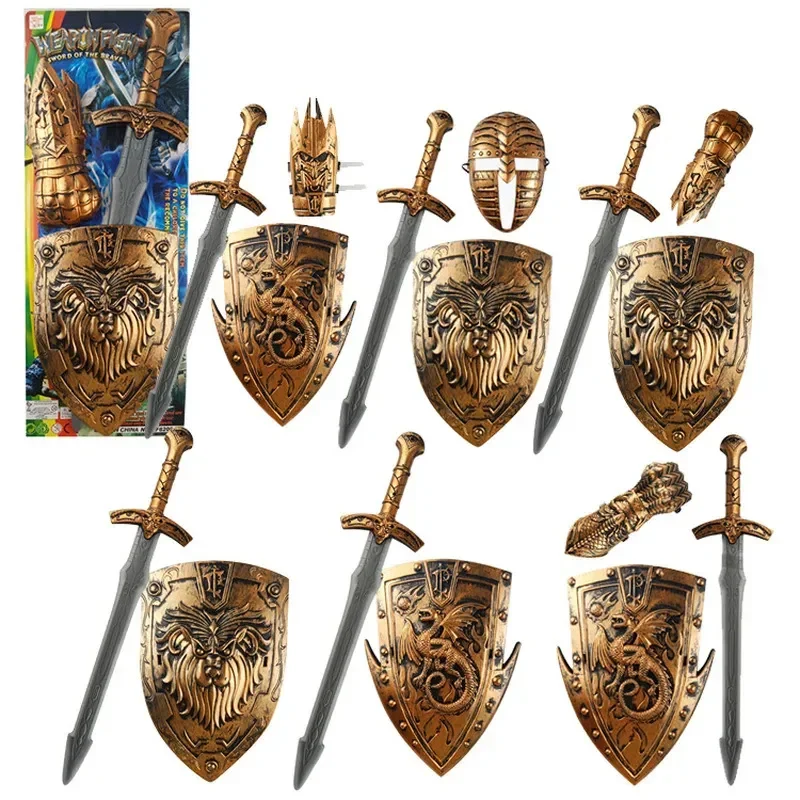 Children'S Toys Weapons Shield Sword Stage Performance Costume Role Play Performance Props Accessories Plastic Kids Safety Toys