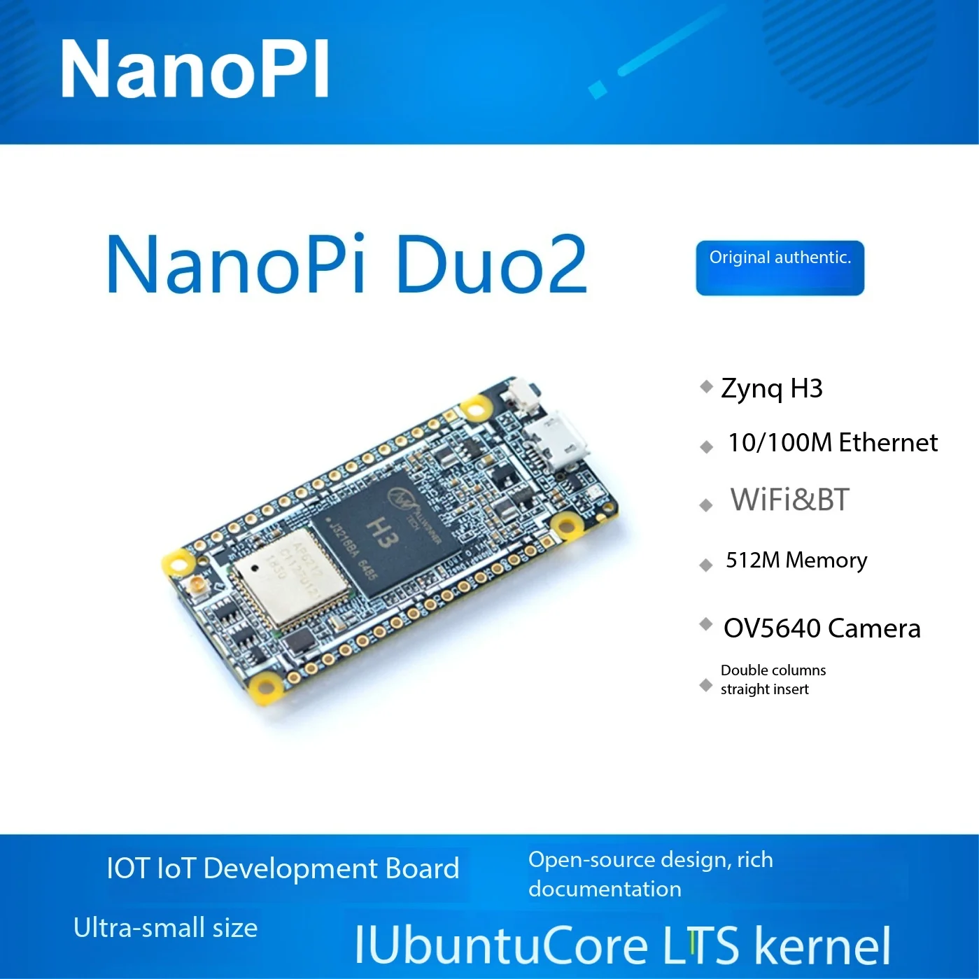 NanoPi Duo2 Allwinner H3 IoT Development Board, UbuntuCore, Linux