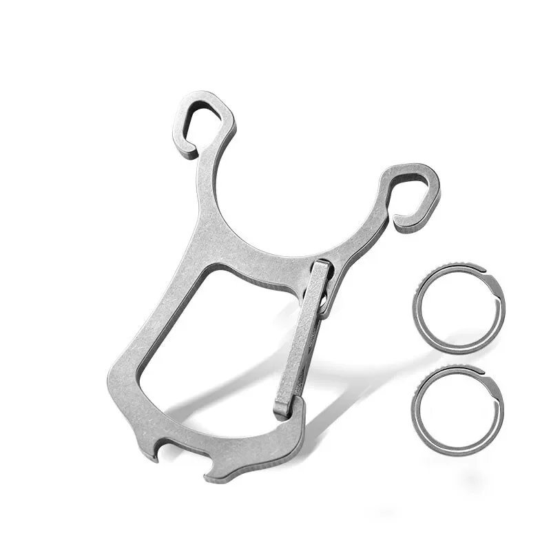 FEGVE EDC Titanium Alloy Multi Tools Keychain Bottle Opener with Key Ring for Gift