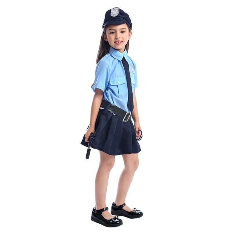 Dress Up America Costume da polizia per bambini - Costume da poliziotto per ragazza - Set uniforme da poliziotto con accessori Regali per spettacoli di feste
