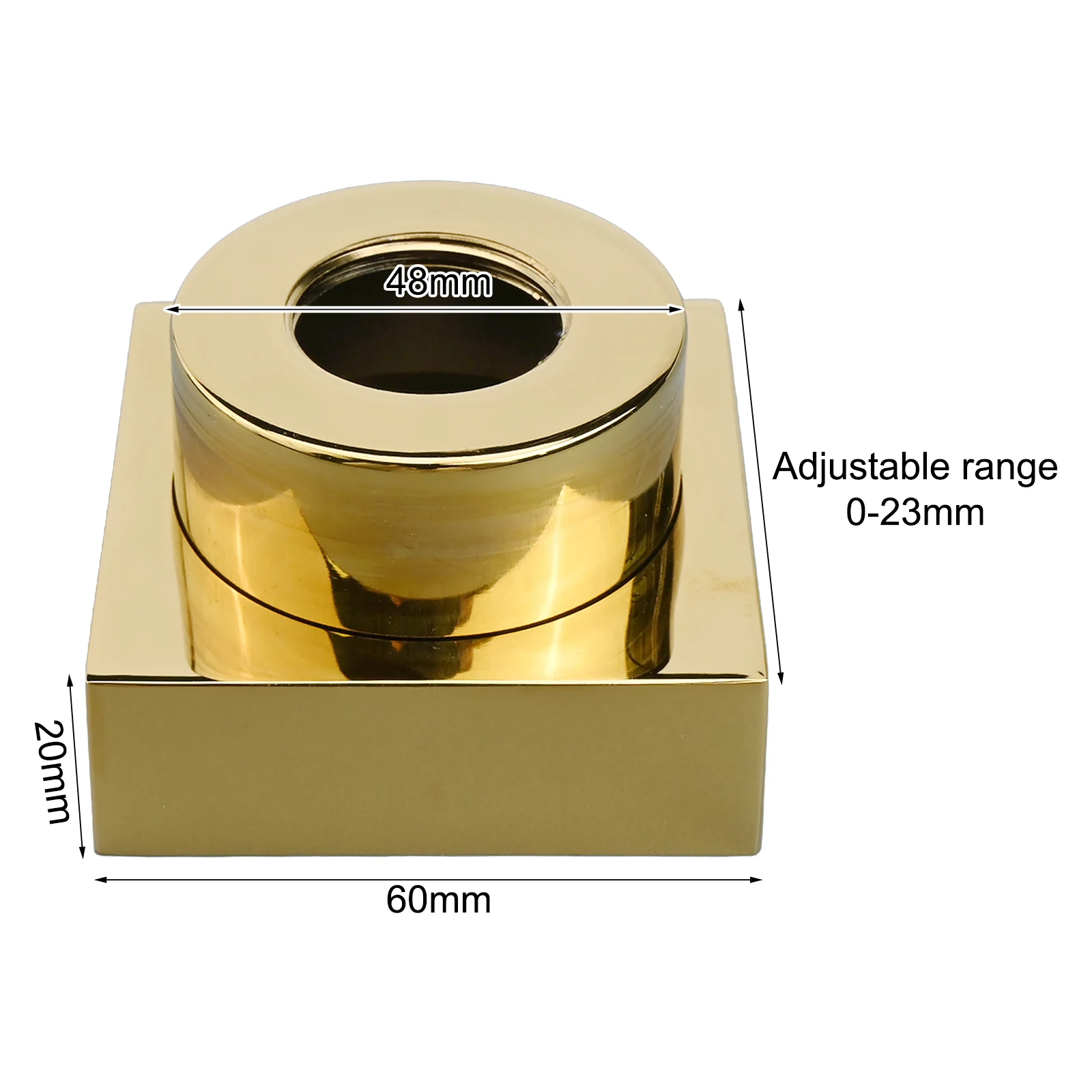 

6*6cm Adjustable Shower Head Easy Install Decorative Cover Copper Cover Install Cover Adjustable Height Mechanism