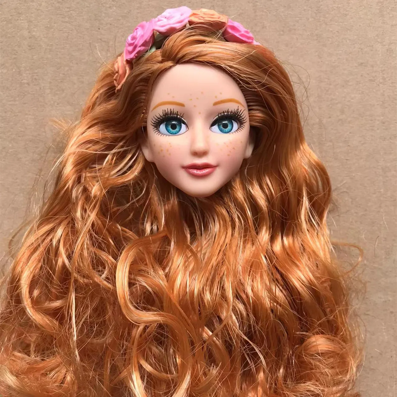 Gläser Augen mit echten Wimpern Puppenköpfe Bunte weiche Puppenteile Weiße Haut Puppenzubehör Mädchen Geschenk Spielzeugfiguren – Detail 11