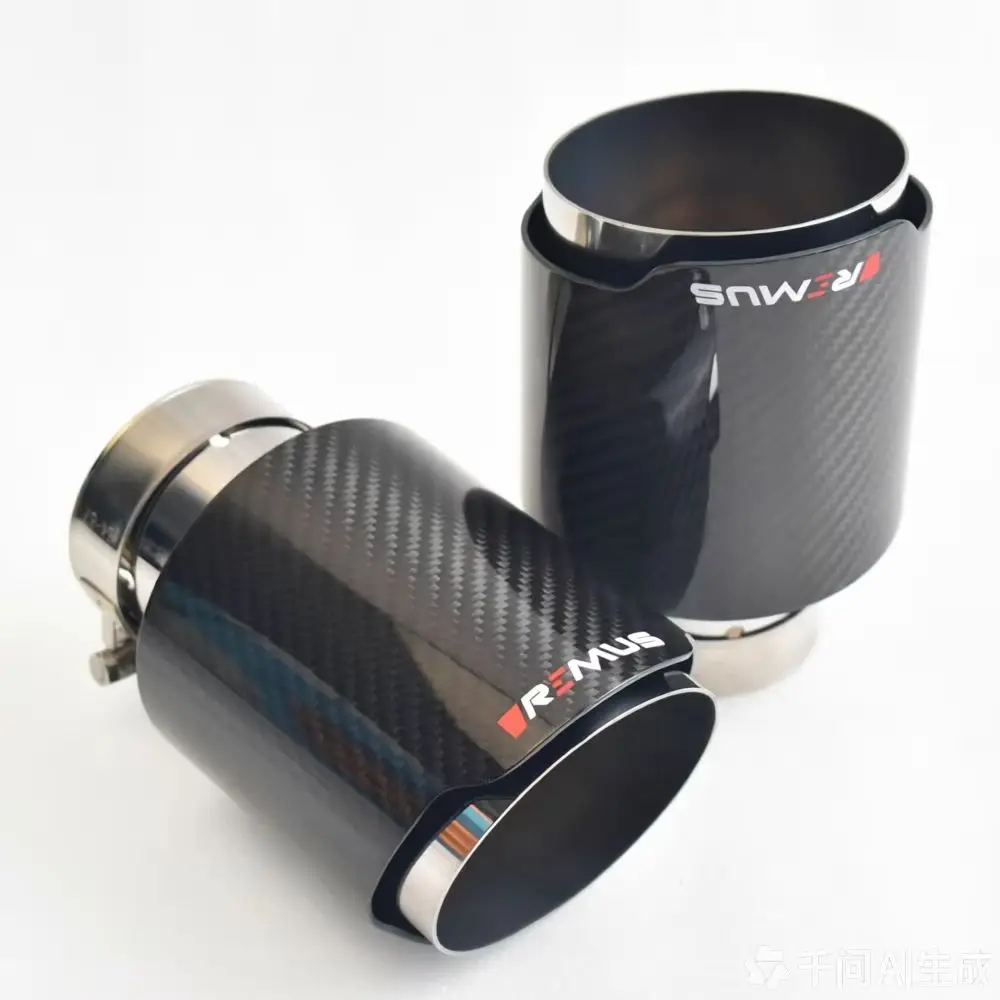 

RMUS Universal Carbon Fiber Exhaust Tip Single Exit High-Gloss Weave Finish for Sporty Tuning Upgrade