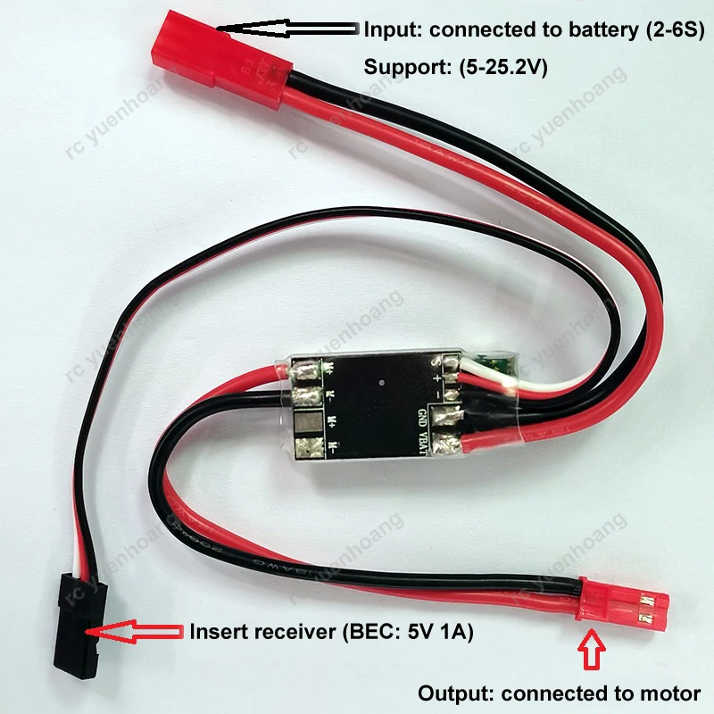 1st 20a Unidirectionele Geborstelde Esc 2-6S Lipo 5-25.2V Single/Dual Motor Versie Diy Onderdelen Voor Rc Model Boot Tank Auto