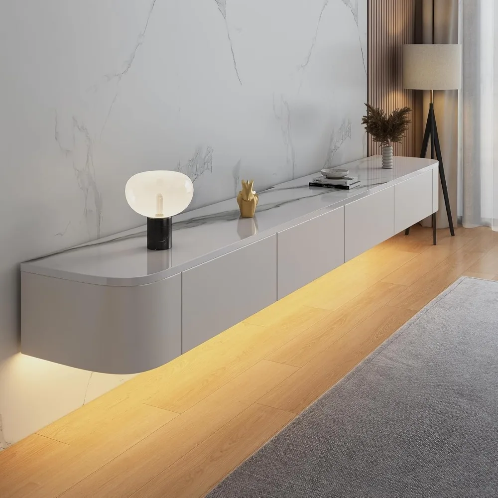 

Floating TV Stand - Wall Mounted Media Console with 2 Drawer, Floating Entertainment Center TV Cabinet, Wall Mounted Audio/Video