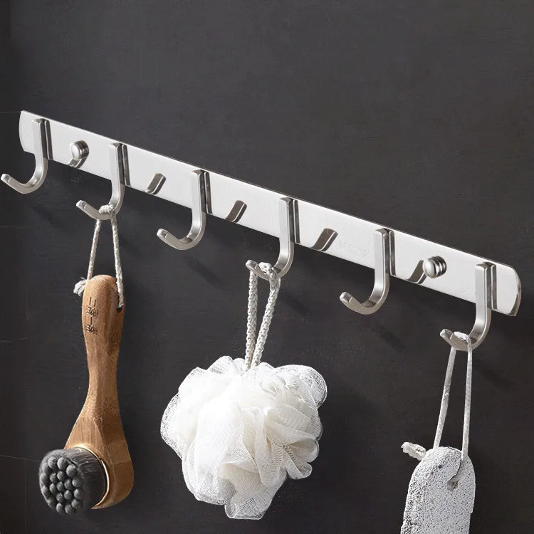 

Stainless Steel Bath Towel Hanger Kitchen Bathroom Towels Hook Up Holder Rack Wall Hanging Towel Bar Organizer Storage Shelf