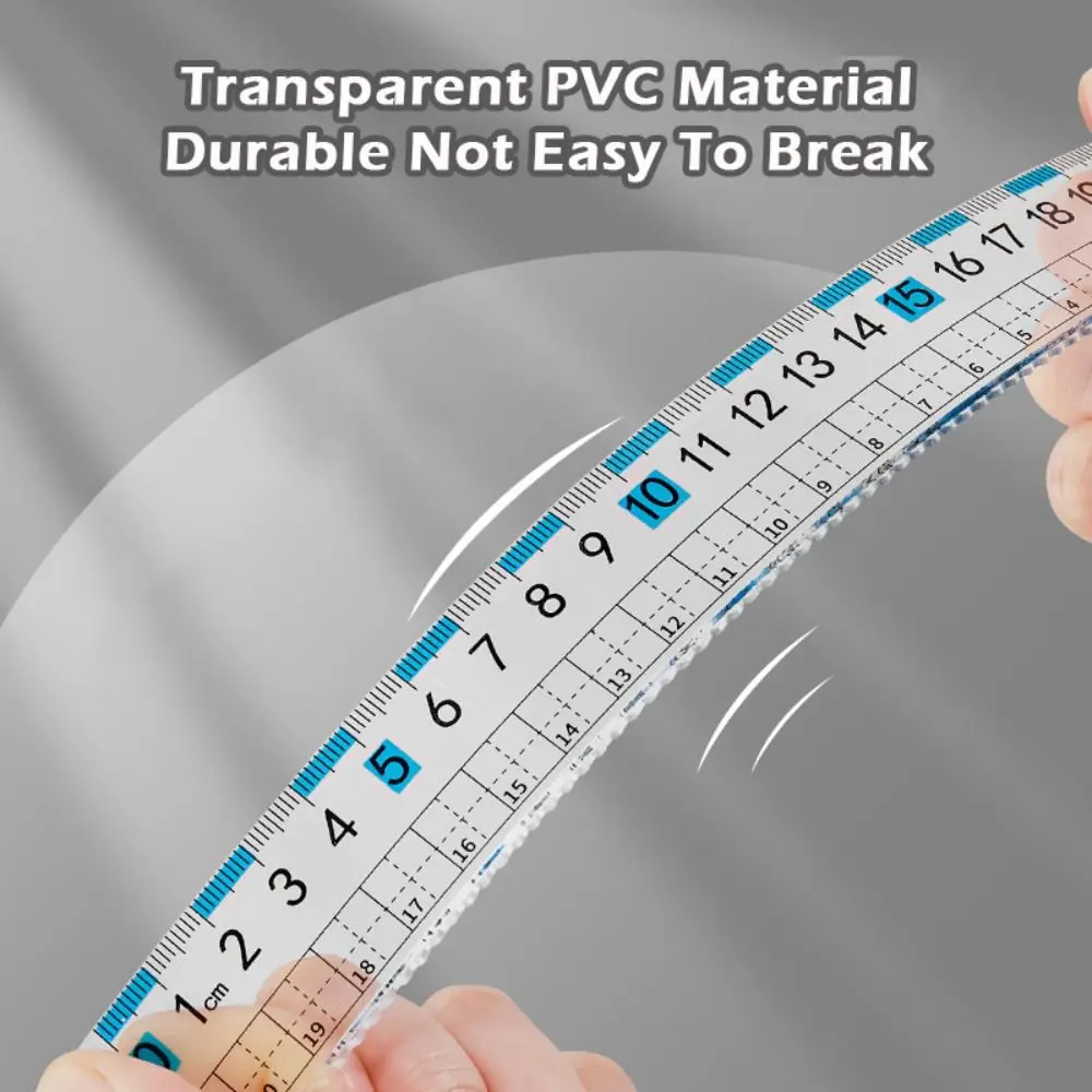 4pcs Eye Protection Ruler Set Drawing Tool High Transparency Straight Ruler Measuring Stationery Protractor School Office