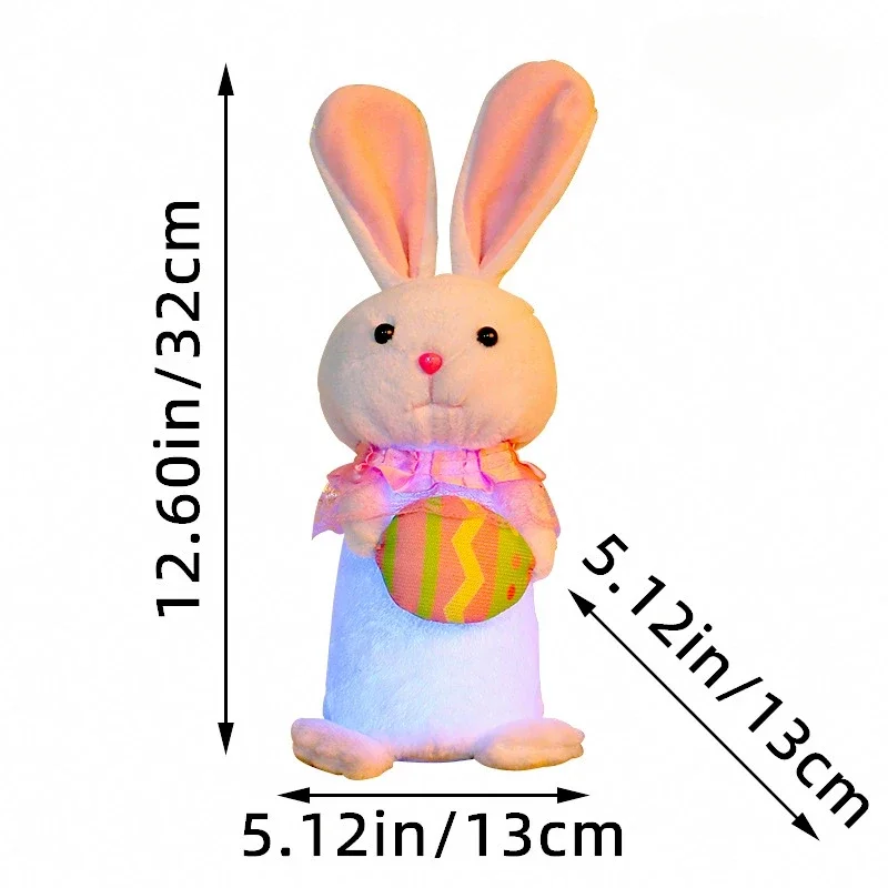 부활절 귀여운 LED 빛나는 토끼 장식 빛나는 토끼 인형 토끼 장식품 파티 데스크탑 장식 어린이 휴일 선물