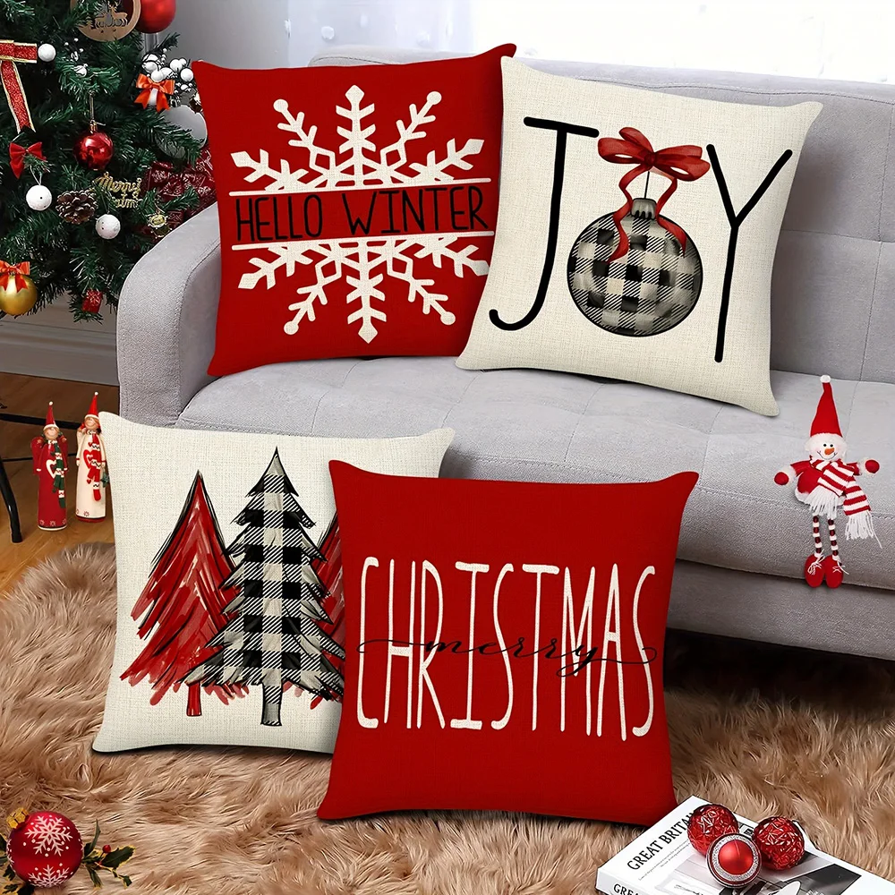 1pc Christmas Pillows for Festive Look ,Suitable for Christmas home decoration pillowcase, without pillow core.