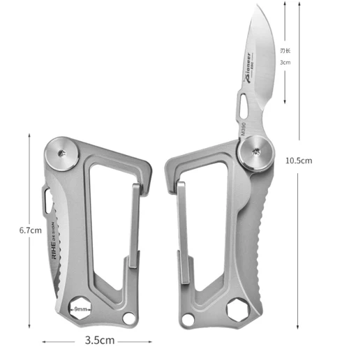 MINI portachiavi in lega di titanio coltello pieghevole con lama M390 coltello tascabile con ciondolo ad alta durezza strumento di autodifesa EDC