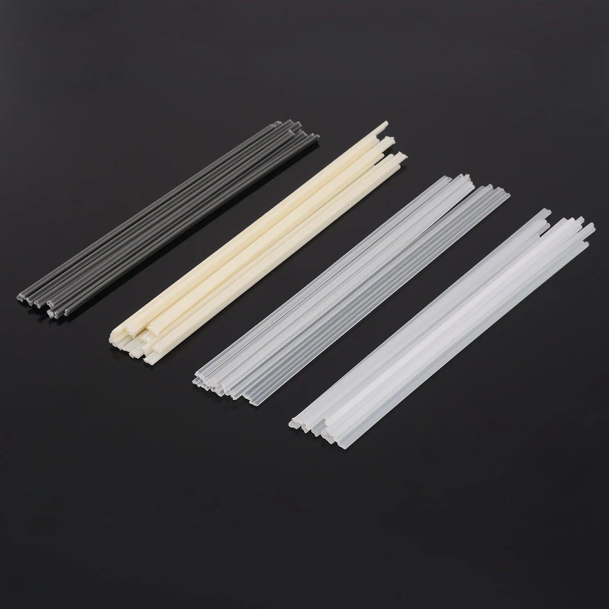 50pcs Plastic Welding Rods Bumper Repair ABS/PP/PVC/PE Welding Sticks Welding Soldering Supplies Grey White Black Beige Color