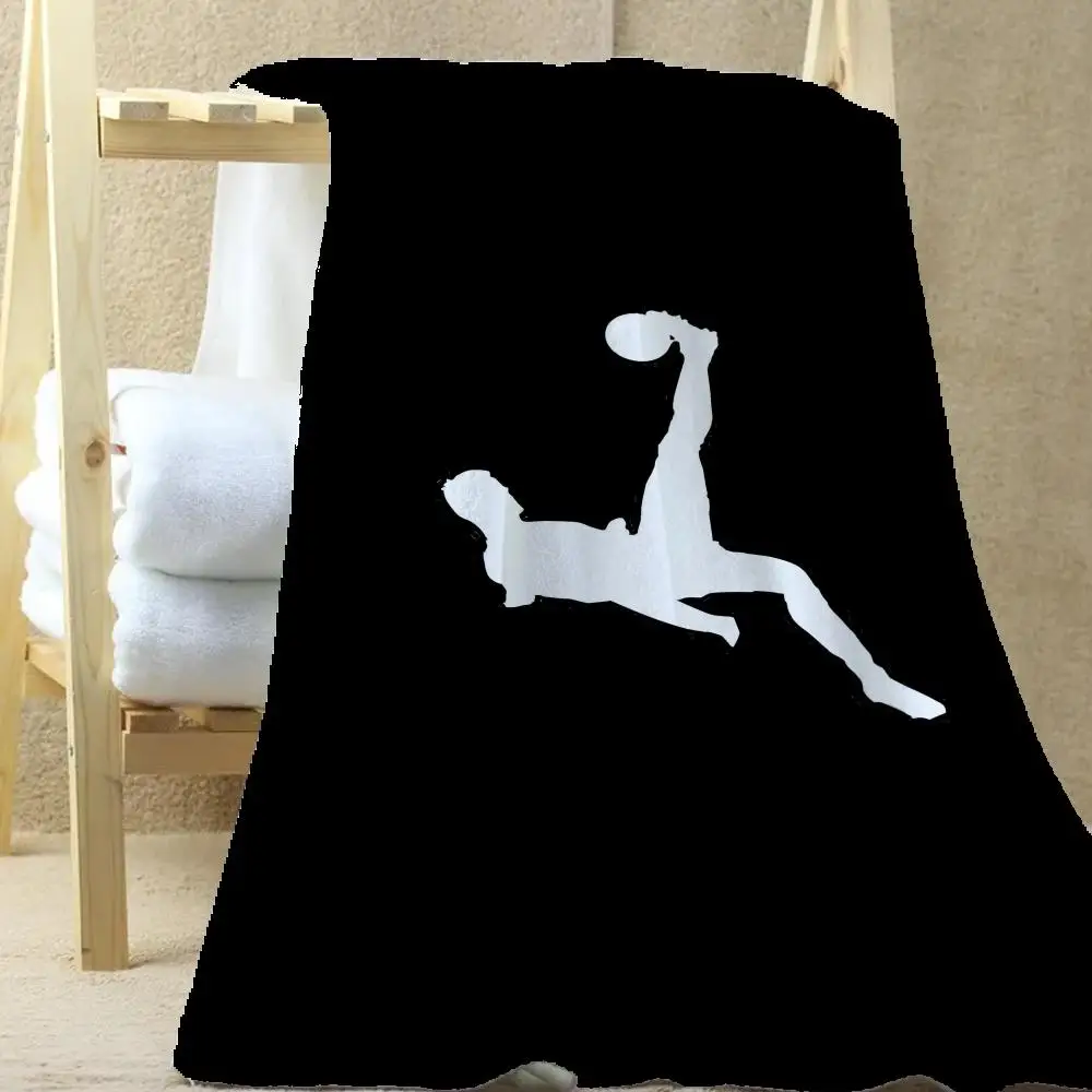 

Football star black and white print Throw Blanket Aesthetic Art Flannel Blanket Portable Home Travel Camping Sofa Picnic Thicke