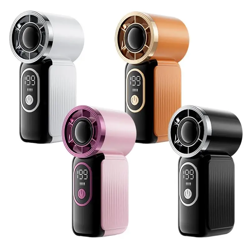 

Мини-ручной вентилятор со светодиодным дисплеем, портативный турбовентилятор, перезаряжаемый уличный вентилятор, 199 скоростей и светодиодный дисплей