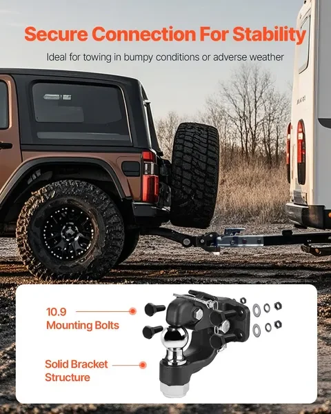 Pintle Hitch Kombination 2' Hitch Ball für 2,5' bis 3' Lunette Ring 20000 lbs