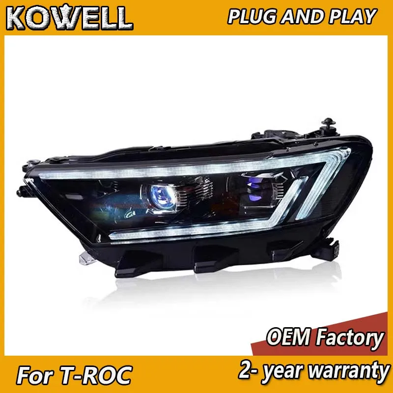 

Car Styling for VW T-ROC Headlights 2018-2021 T-ROC Head Light DRL Dynamic Turn Signal High Beam Projector Lens