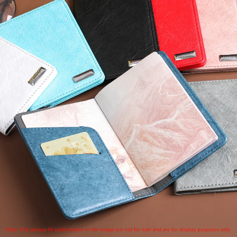 Solid Color Card ID Holders Women Men Passport Cover Fashion Paper Credit Card Protective Holder Portable Wallet Travel Items