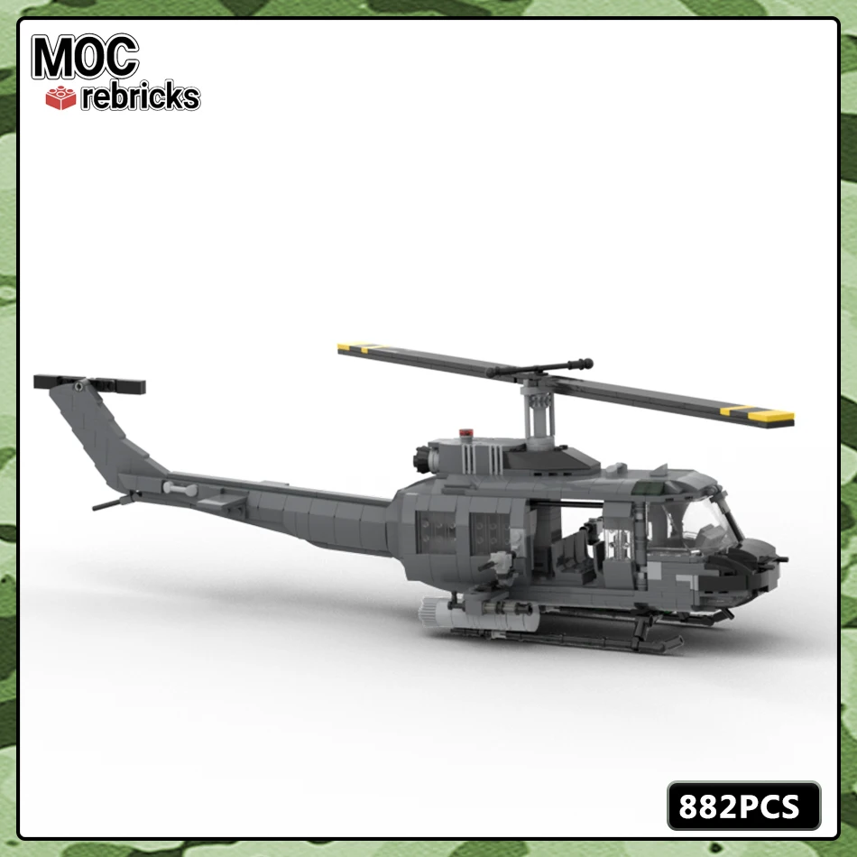 Military Series Bell UH-1 Iroquois - HUEY Air Force Weapon MOC Mini Bricks Building Block DIY Model Sets Boy Toys Birthday Gifts