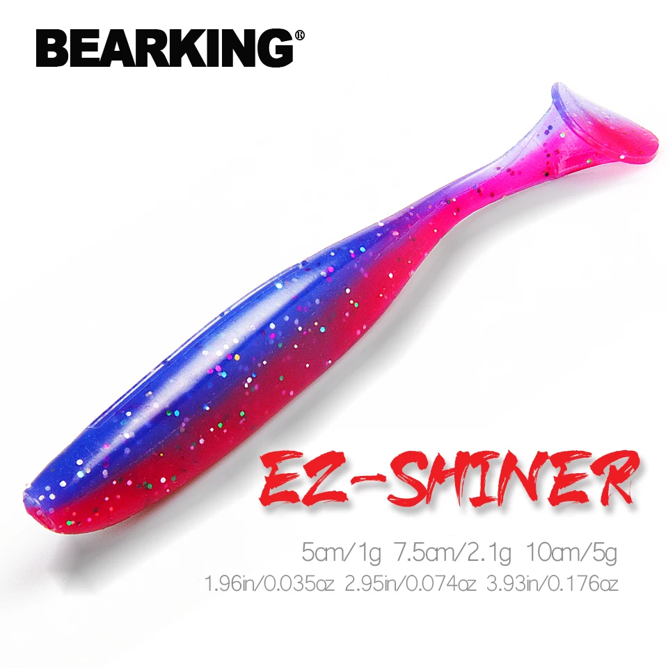 BEARKING 5cm 7.5cm 10cm Ez Shiner Hot Sale Wobble Soft Temptation Silicone Artificial Two Color Bait