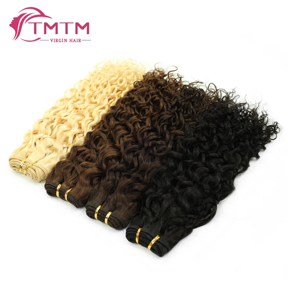 Trama brasileira do cabelo humano da onda de água, Remy natural, pacotes do Weave para mulheres, extensões dobro do cabelo da trama, 100g, 12-18"