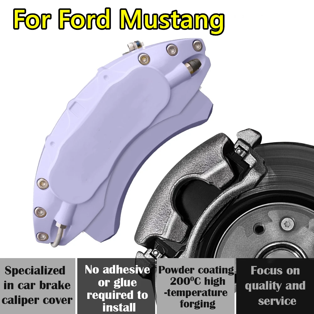 For Ford Mustang Car Brake Caliper Cover Aluminum Alloy Metal Exterior Kit Fit 2.3L 3.7L 2.3T EcoBoost 5.0L V8 GT Dark Horse