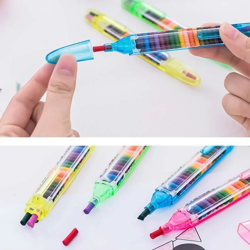 1Pcs 20-color Children\'s Drawing Pens Creative Stationery Crayons Baby Funny Education Paint Graffiti Pen Colores Profesionales