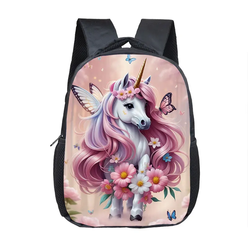 Cute Unicorn Flower Print School Bag for 2-4 Years Old Kids Children Backpack Boy Girl Toddler Bags Bookbags Gift