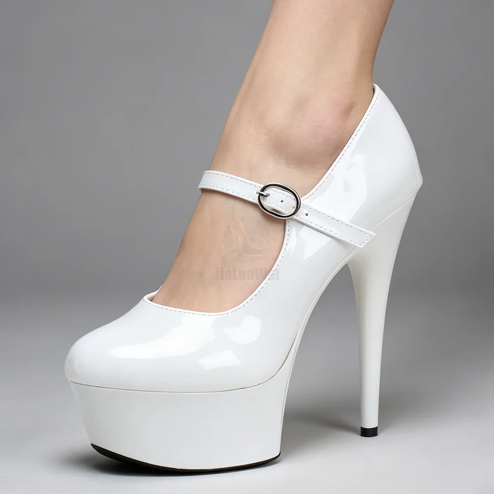 Picture 3: 6 Inch High Heel  Stiletto Platform Mary Jane Strap Shoes Unisex Size 36-43