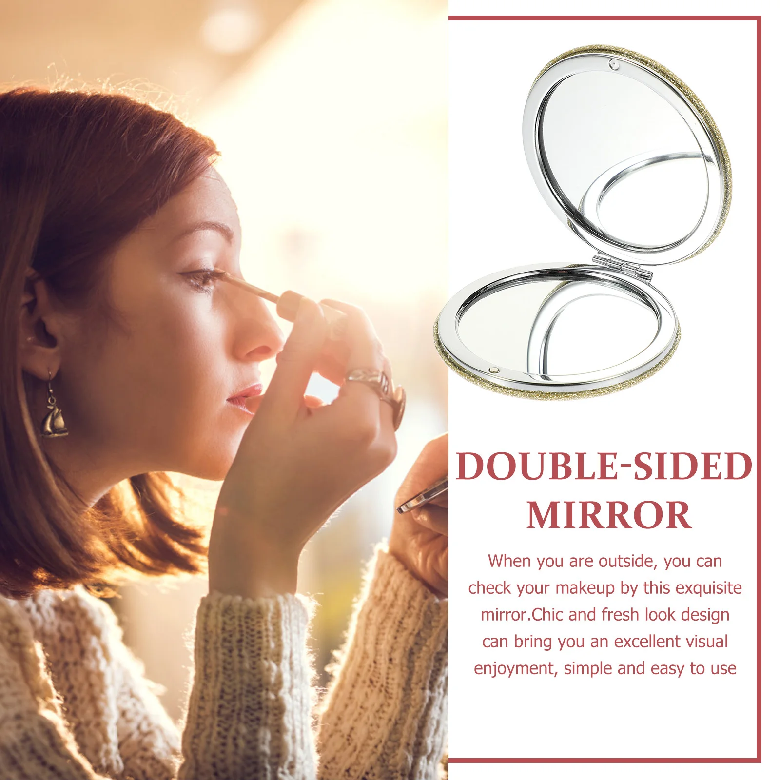 กระจกพกพาขนาดเล็ก 2 ชิ้น สำหรับสาวๆ ผู้หญิง ใส่กระเป๋าได้ พกพาสะดวก น้ำหนักเบา ขนาดพกพา ดีไซน์น่ารัก ทนทาน ใช้งานได้ยาวนาน เหมาะเป็นของขวัญ