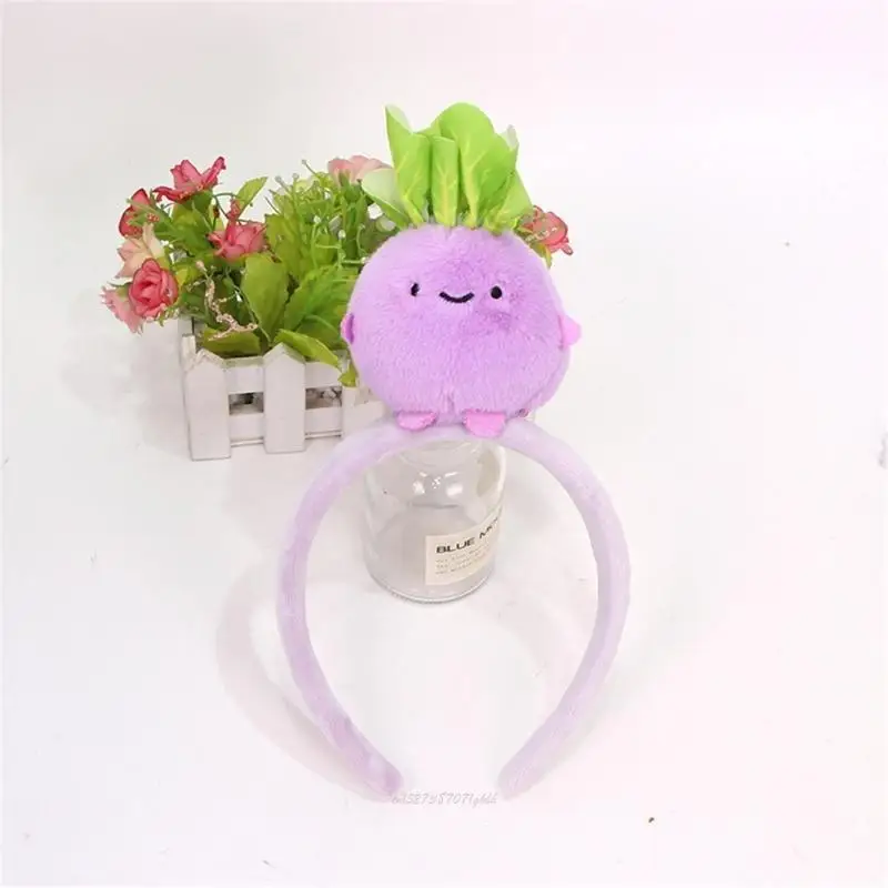 

X5XA Fun Fabric Veggie Headbands For Children Adults Dressing up Soft Nonslip Hair Accessory Vegetable Costume Headpiece