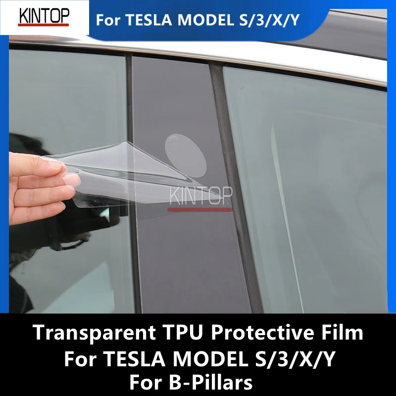 

For TESLA MODEL S/3/X/Y B-Pillars Transparent TPU Protective Film Anti-scratch Repair Film Accessories Refit