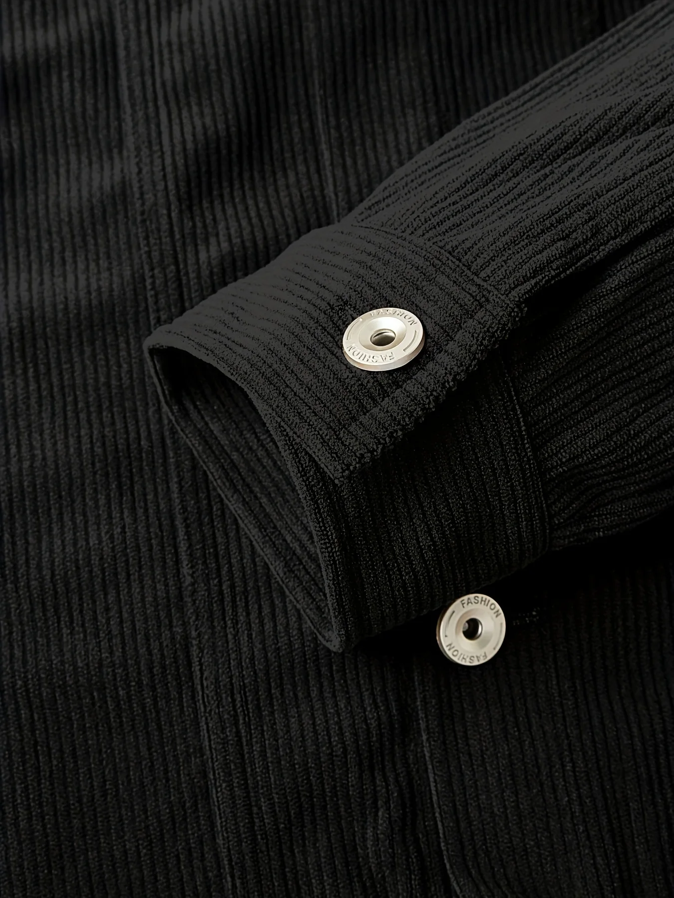 Herren Retro Cord-Arbeitsjacke Langarm Knopfverschluss Lässiger Streetwear-Mantel für den Alltag Frühling Herbst Oberbekleidung – Detail 7