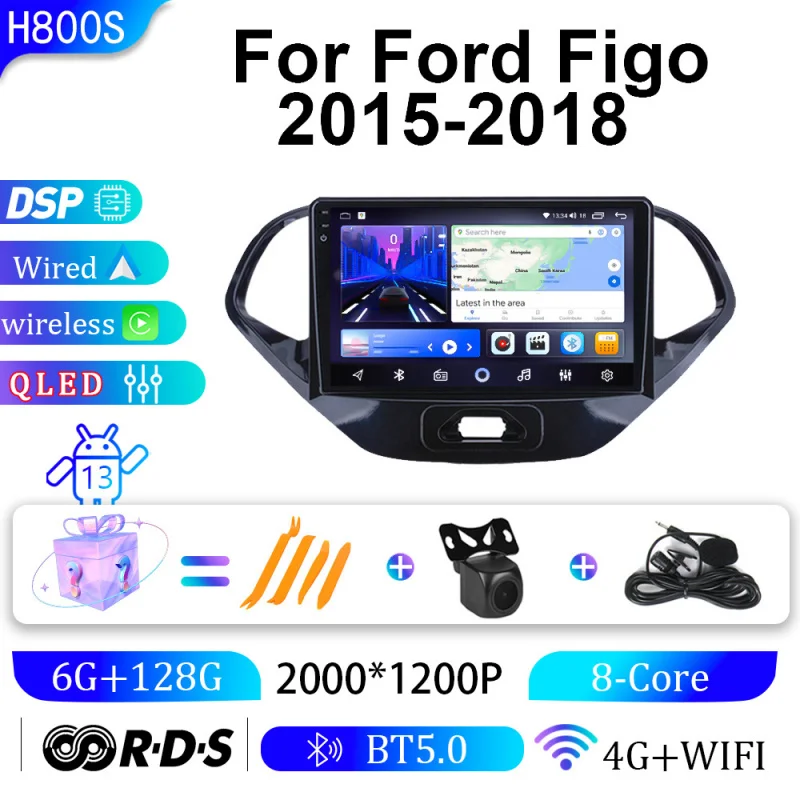 

For Ford Figo 2015-2018 Car Multimedia Player Android Car Player GPS WIFI Carplay 4G Car Radio Navigation Stereo Car Electronic